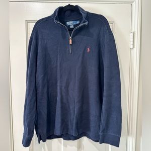 Polo Ralph Lauren men’s black cotton pullover sweater zip up top